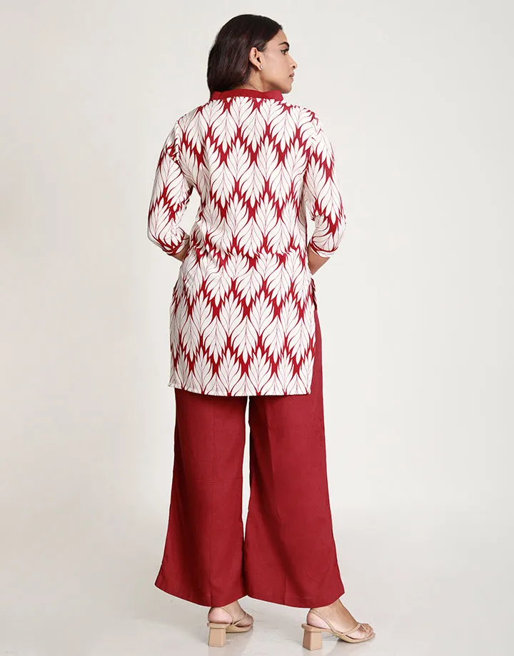 Chinese Collared Kurtha with Smocked Detail