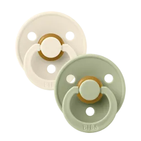 Colour Natural Latex Pacifier 2 pack | Ivory / Sage