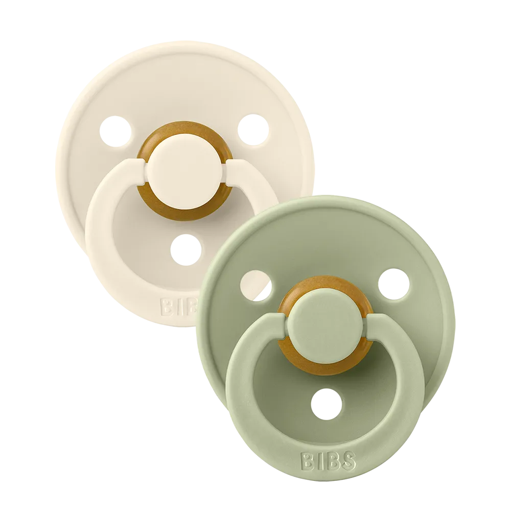 Colour Natural Latex Pacifier 2 pack | Ivory / Sage