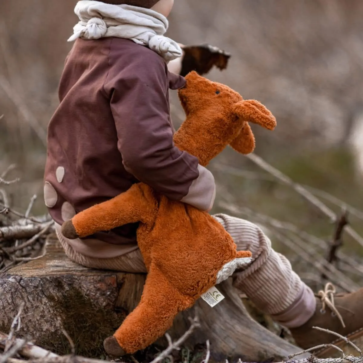 Cuddly Deer Toy/Heat Pack in Organic Cotton/Lambswool - Small