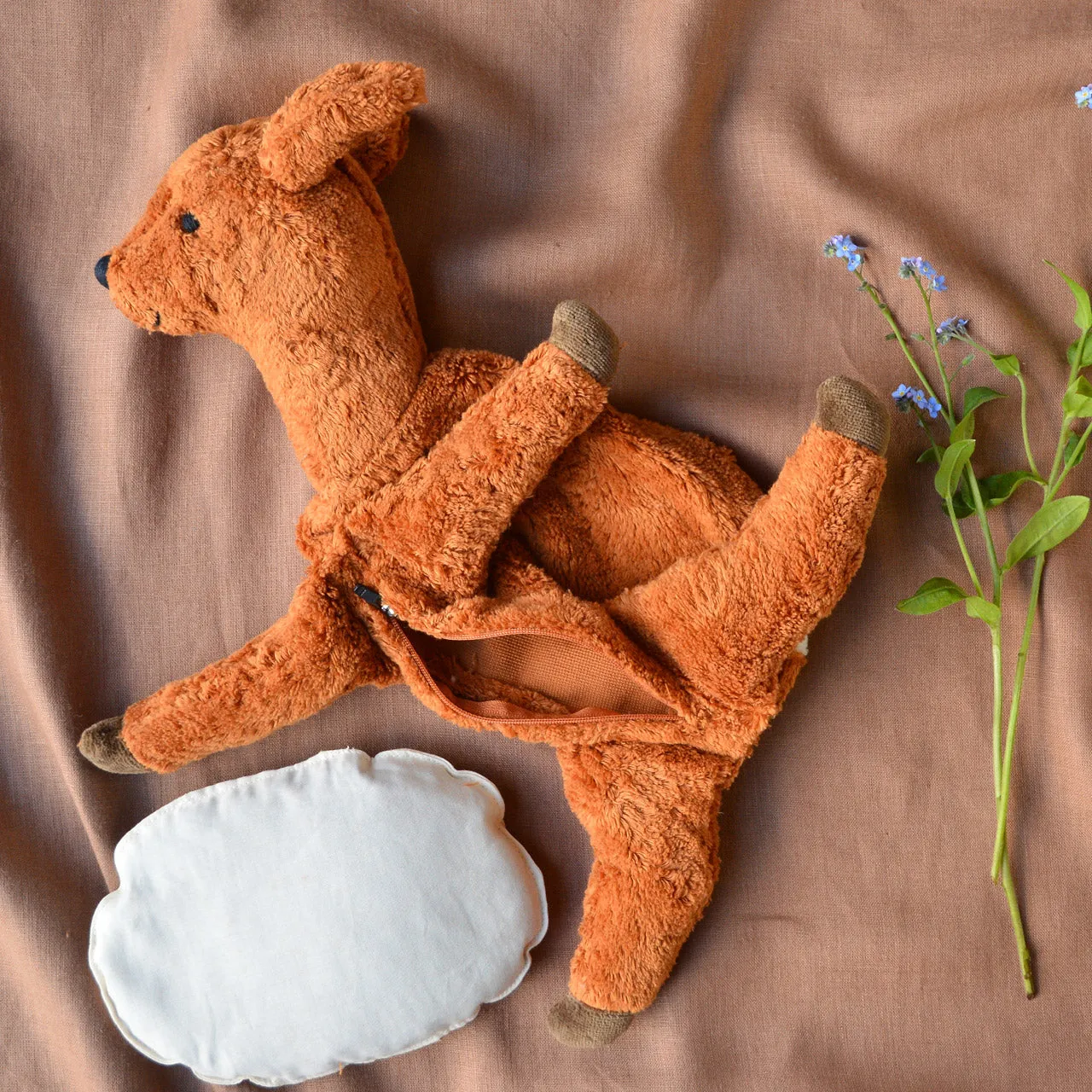 Cuddly Deer Toy/Heat Pack in Organic Cotton/Lambswool - Small