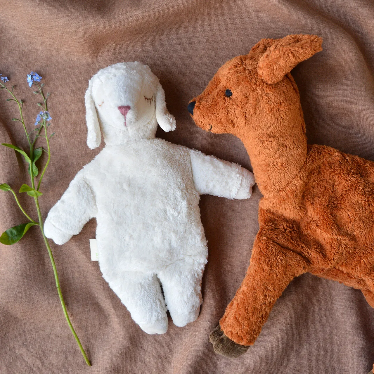 Cuddly Deer Toy/Heat Pack in Organic Cotton/Lambswool - Small