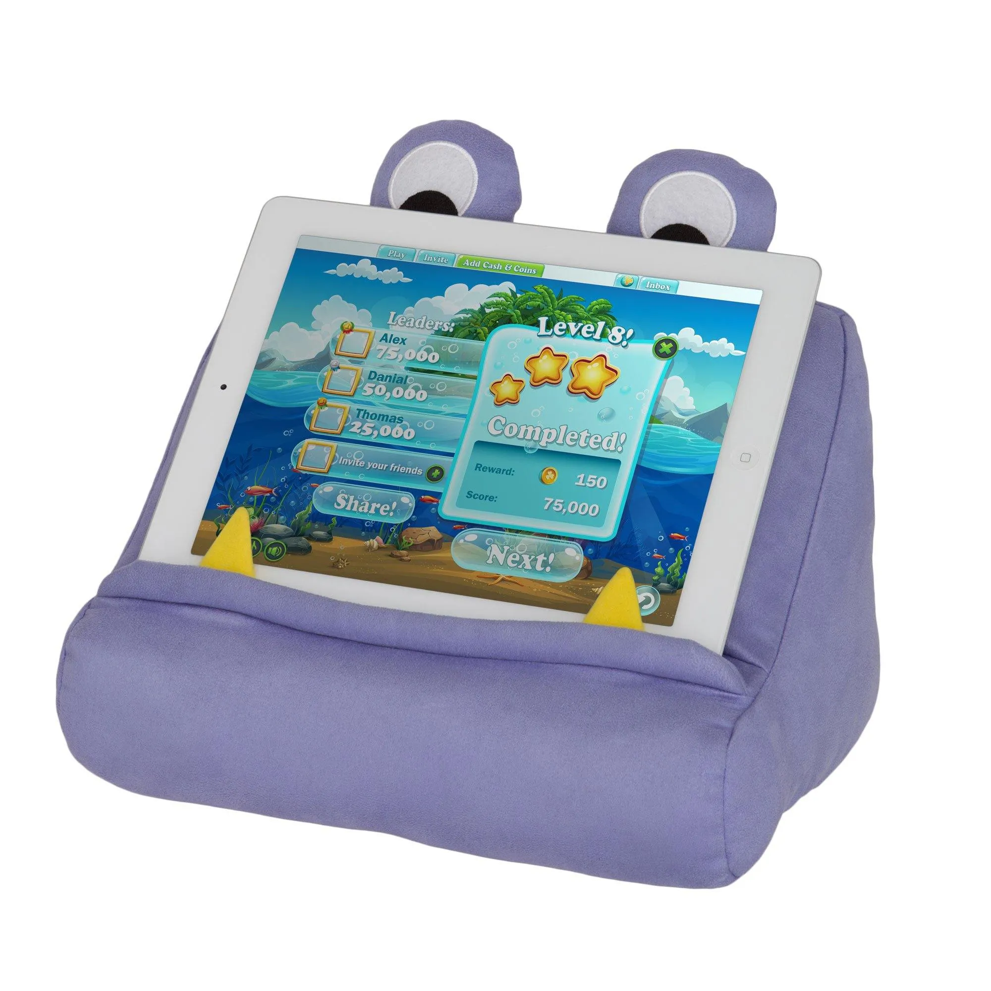 Cuddly Reader iPad, Tablet Stand and Book Holder (BookMonster Purple)