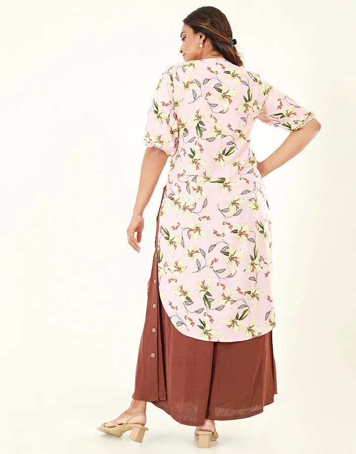 Curved Hem Kurtha with ¾ Sleeves