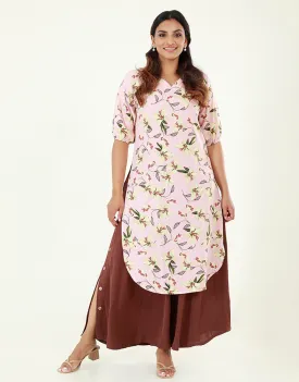 Curved Hem Kurtha with ¾ Sleeves