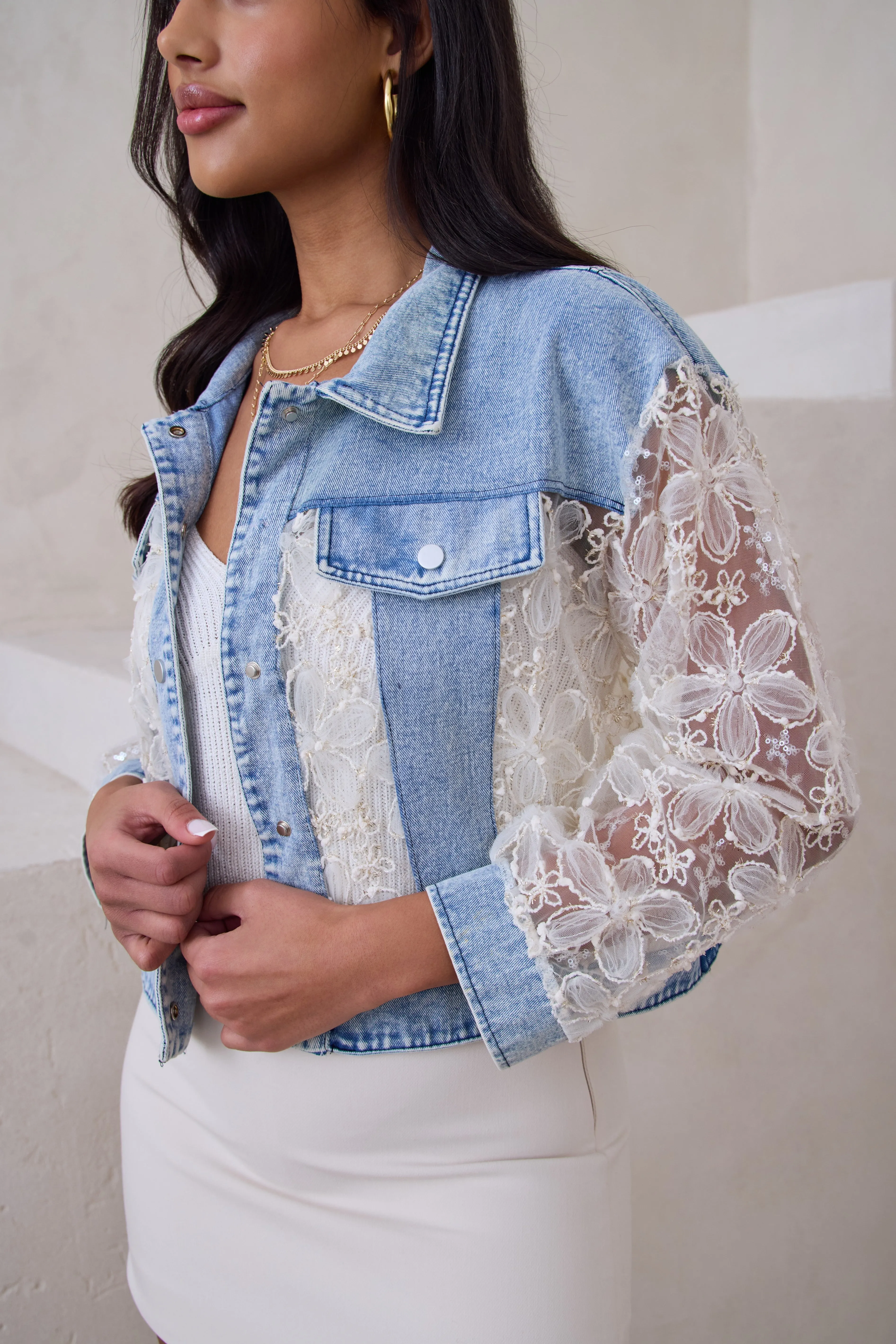Denim Lace Jacket