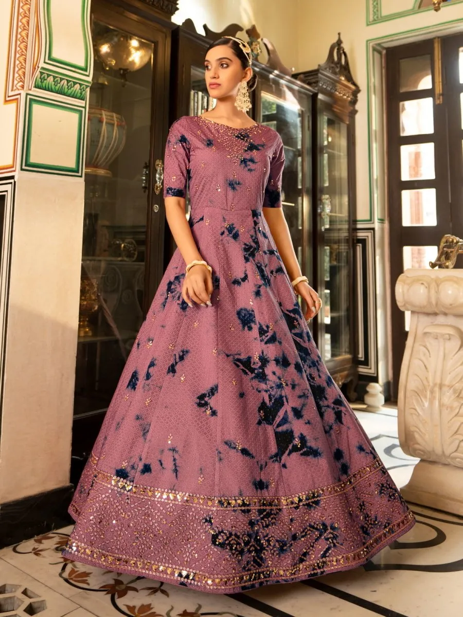 Dusty Cotton Partywear Gown