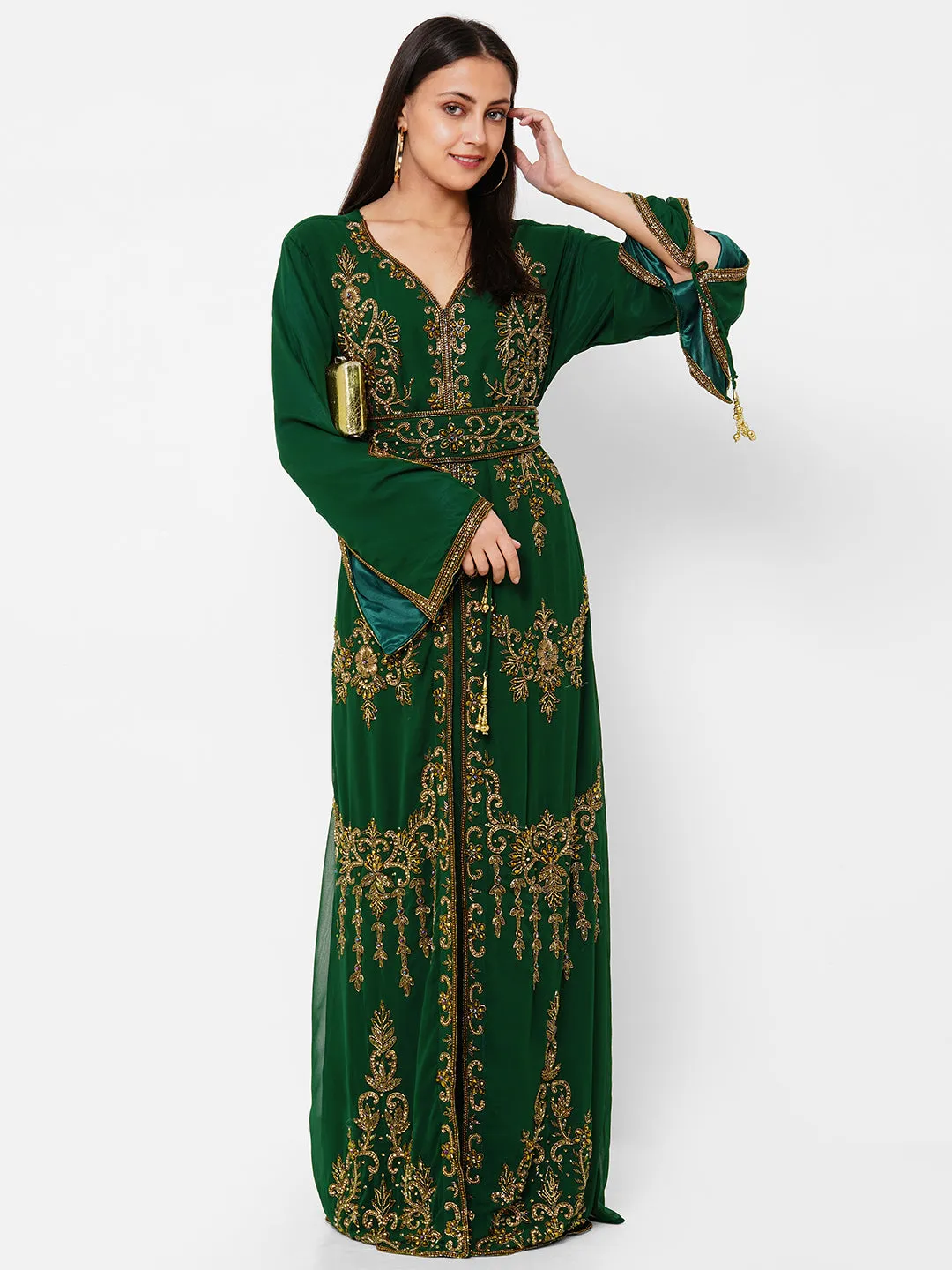Embroidered Arabian Kaftan Designer Jalabiya