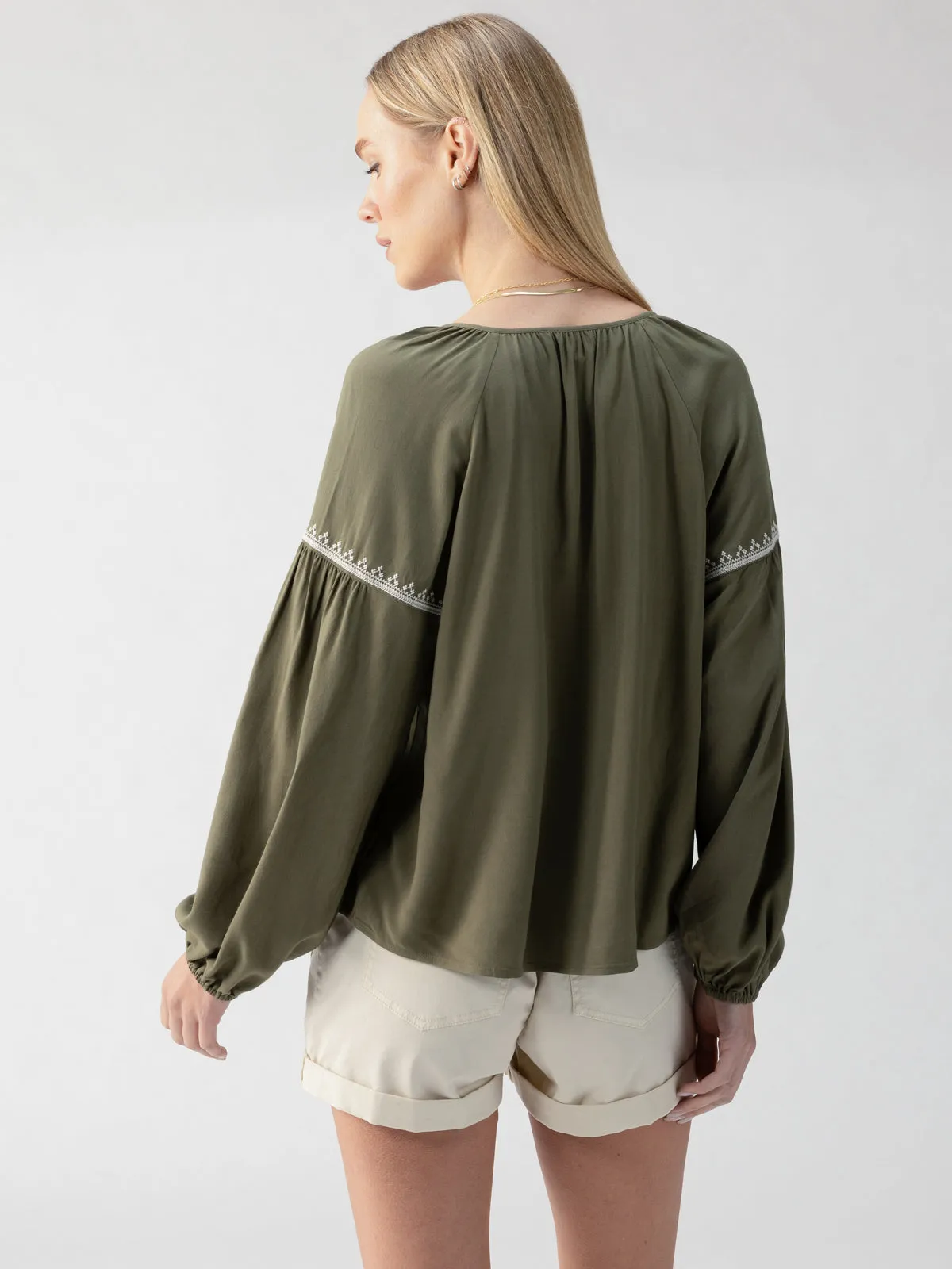 Embroidered Blouse Burnt Olive
