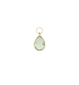 Enchanting Tear Green Amethyst Charm 14K
