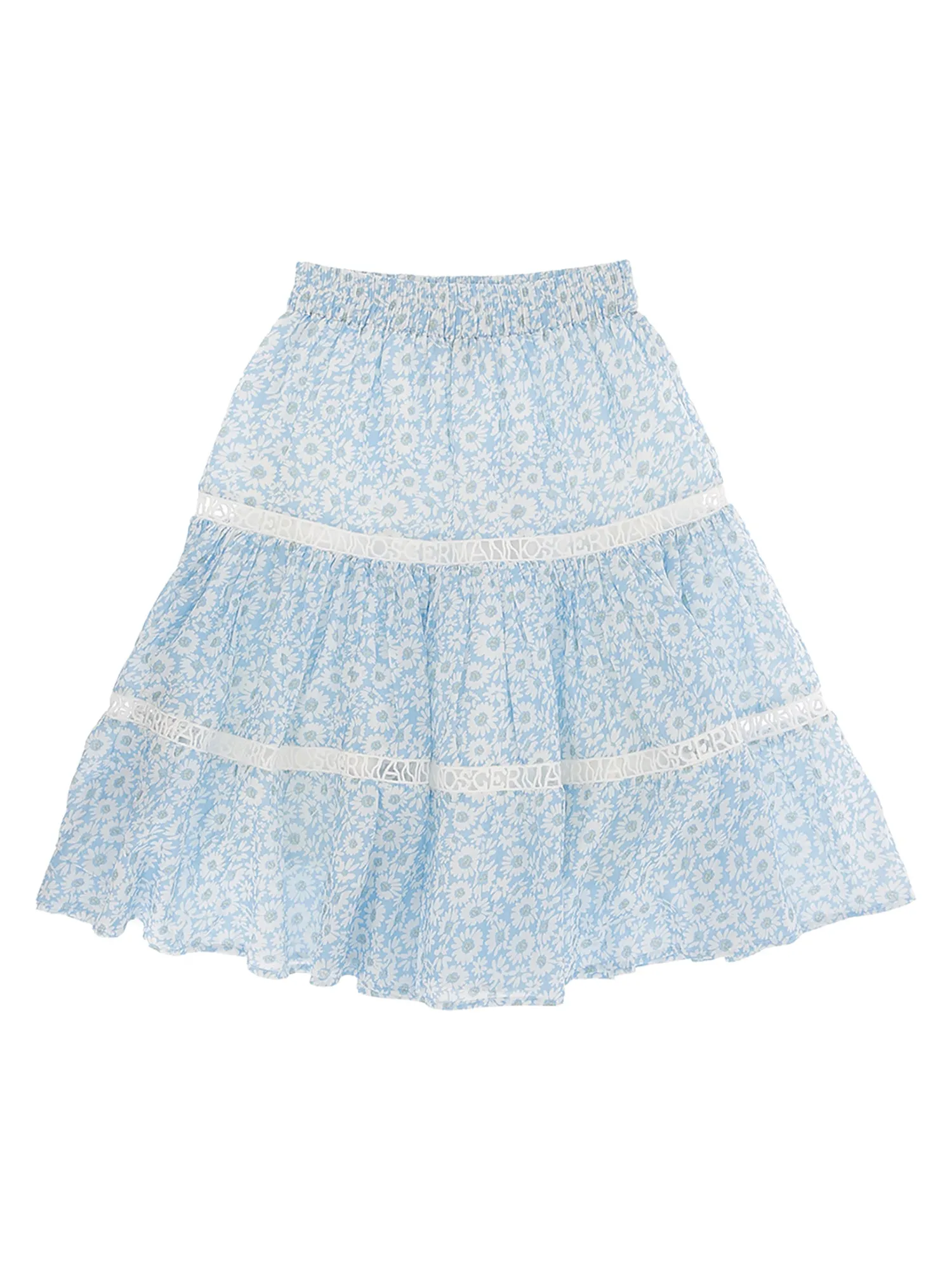 Ermanno Scervino Logo Print Embroidered Ruffle Skirt