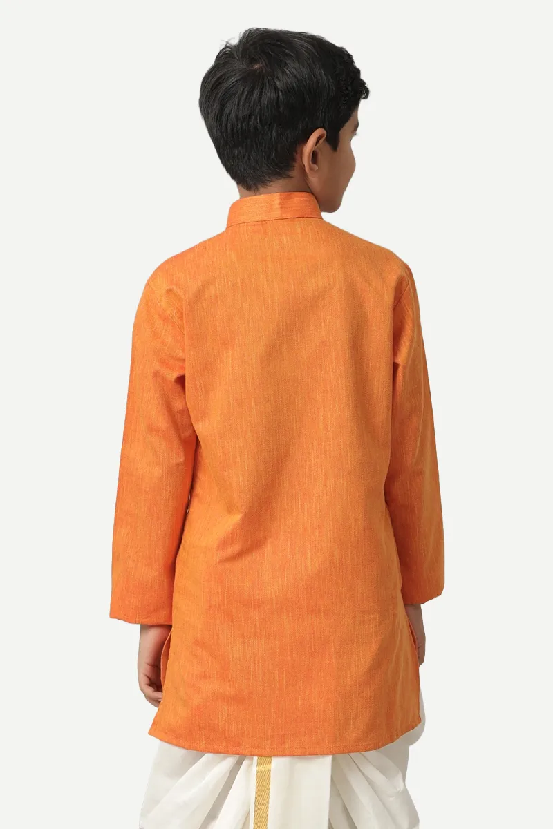 Exotic - Orange Kurta and Panchakacham 2 In 1 Set For Kids | Uathayam