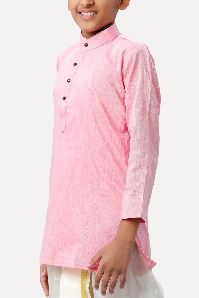 Exotic - Soft Pink Kurta and Panchakacham 2 In 1 Set For Kids | Uathayam