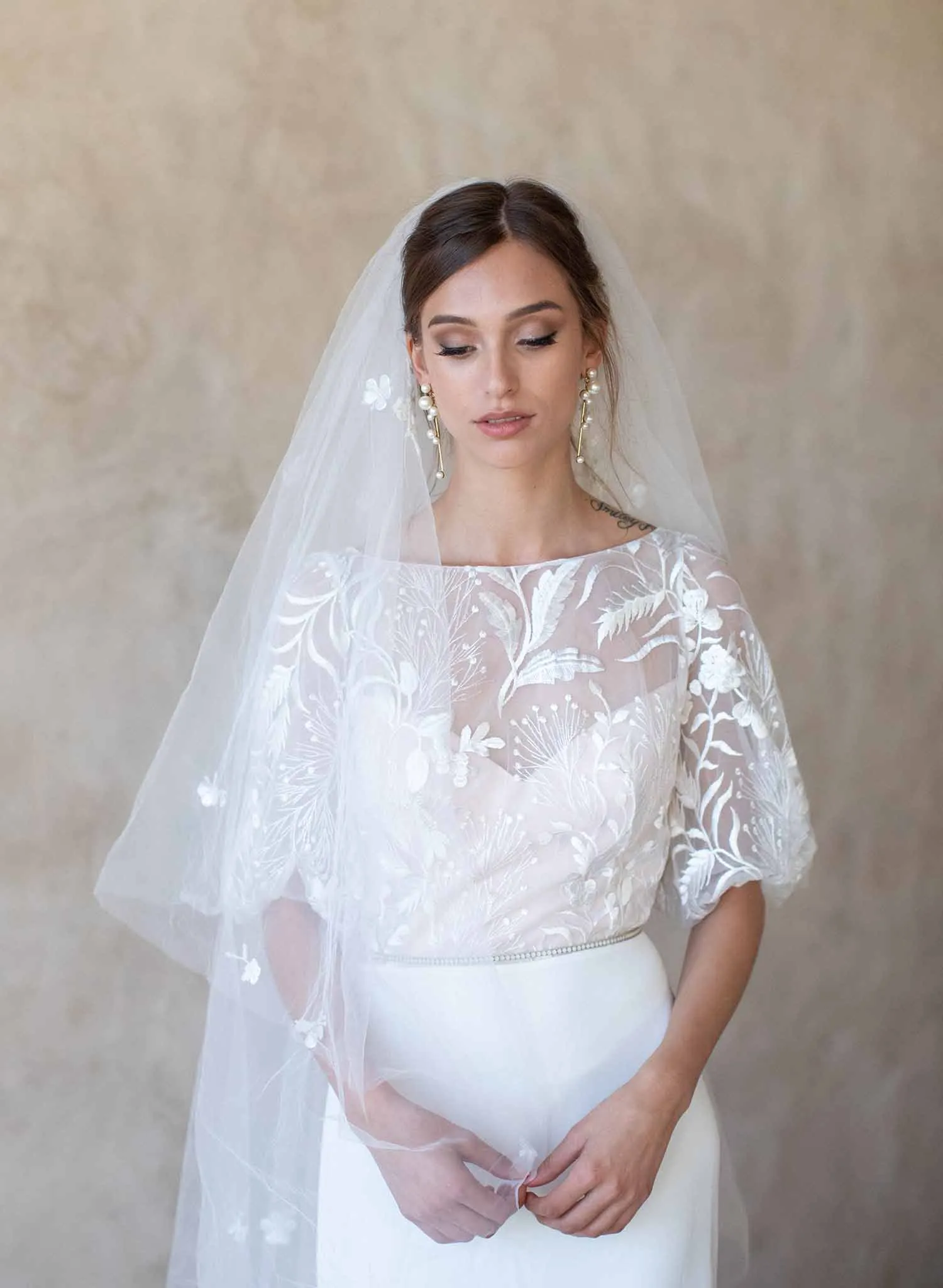 Floral beauty bridal embroidered veil - Style #2067