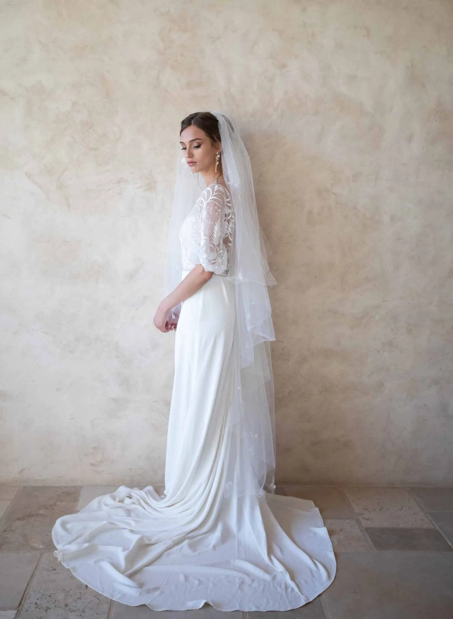 Floral beauty bridal embroidered veil - Style #2067