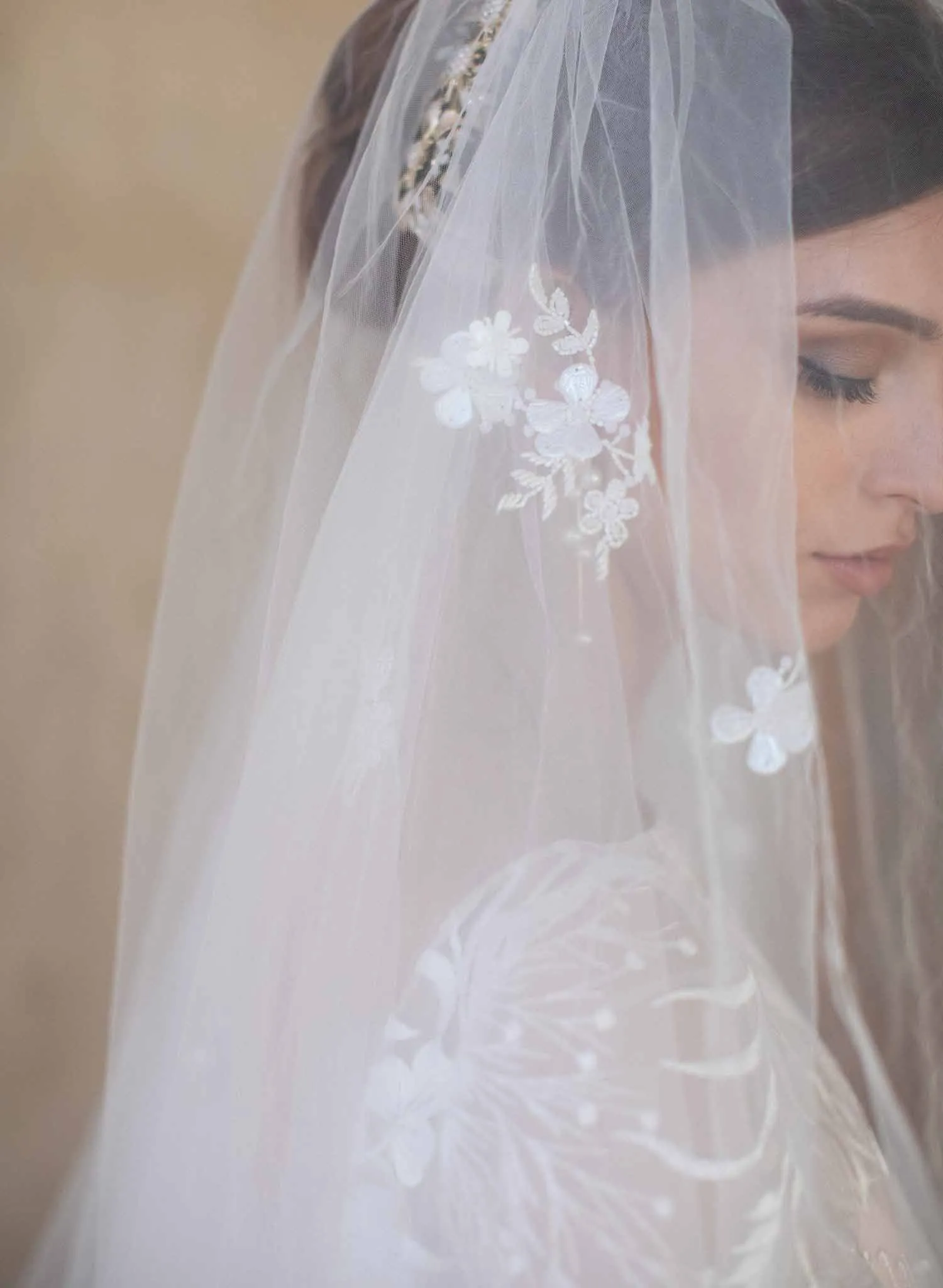 Floral beauty bridal embroidered veil - Style #2067