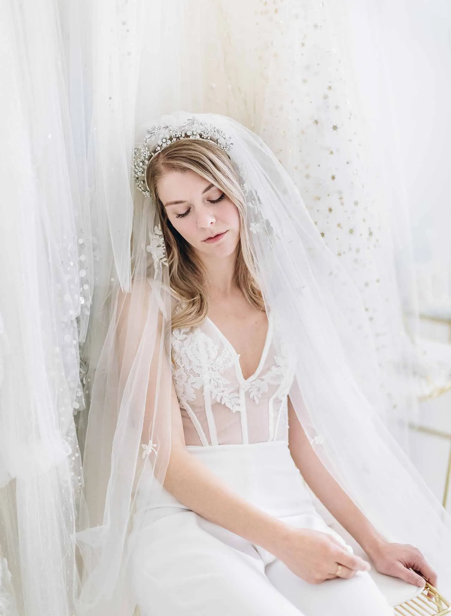 Floral beauty bridal embroidered veil - Style #2067