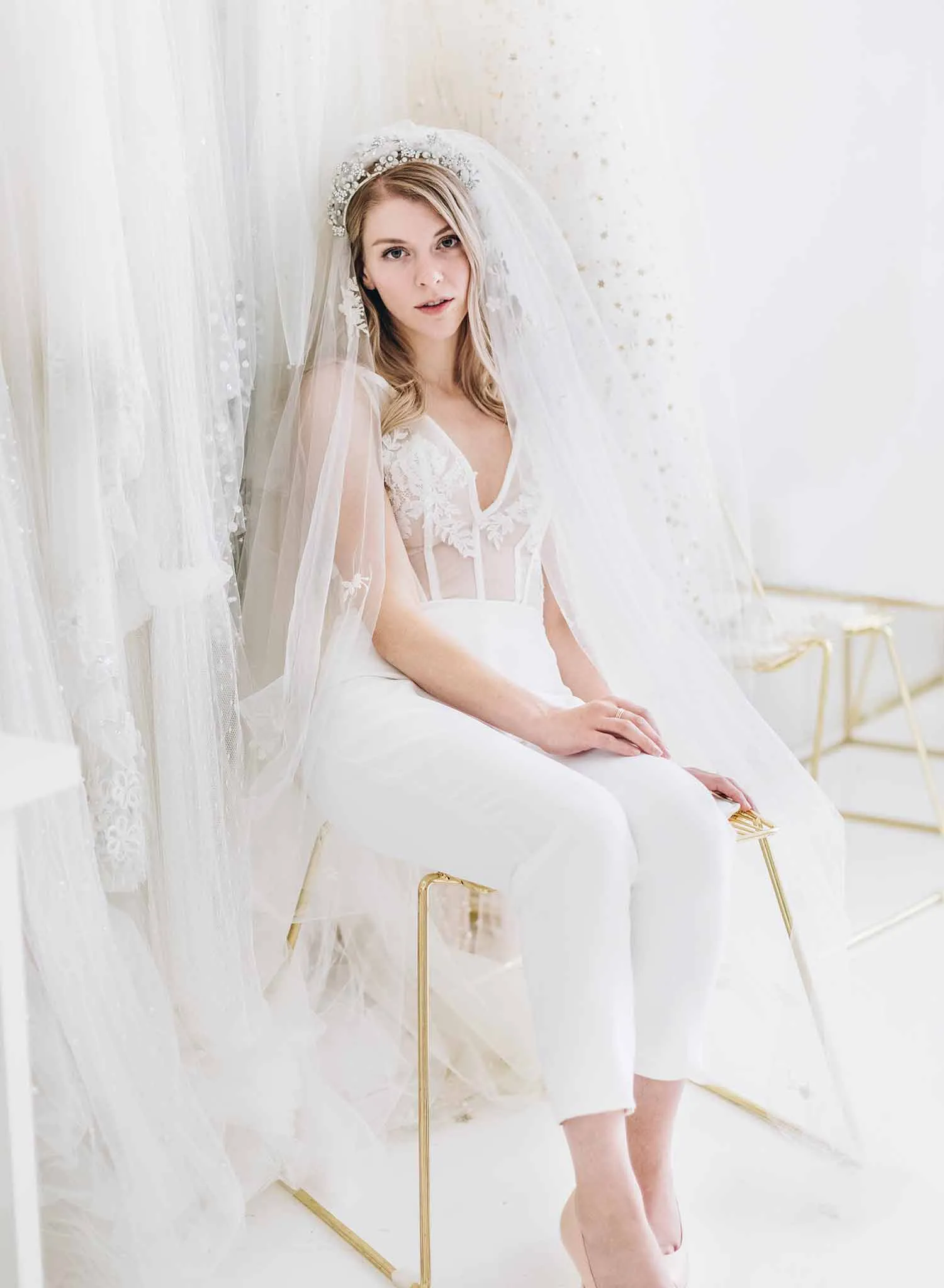 Floral beauty bridal embroidered veil - Style #2067