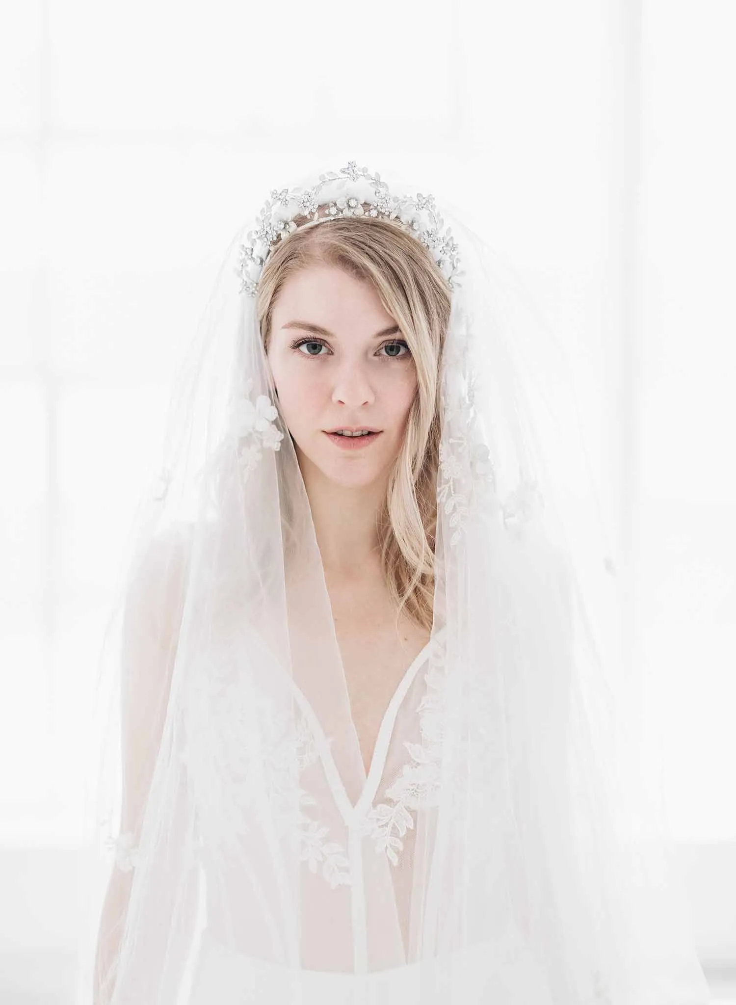 Floral beauty bridal embroidered veil - Style #2067