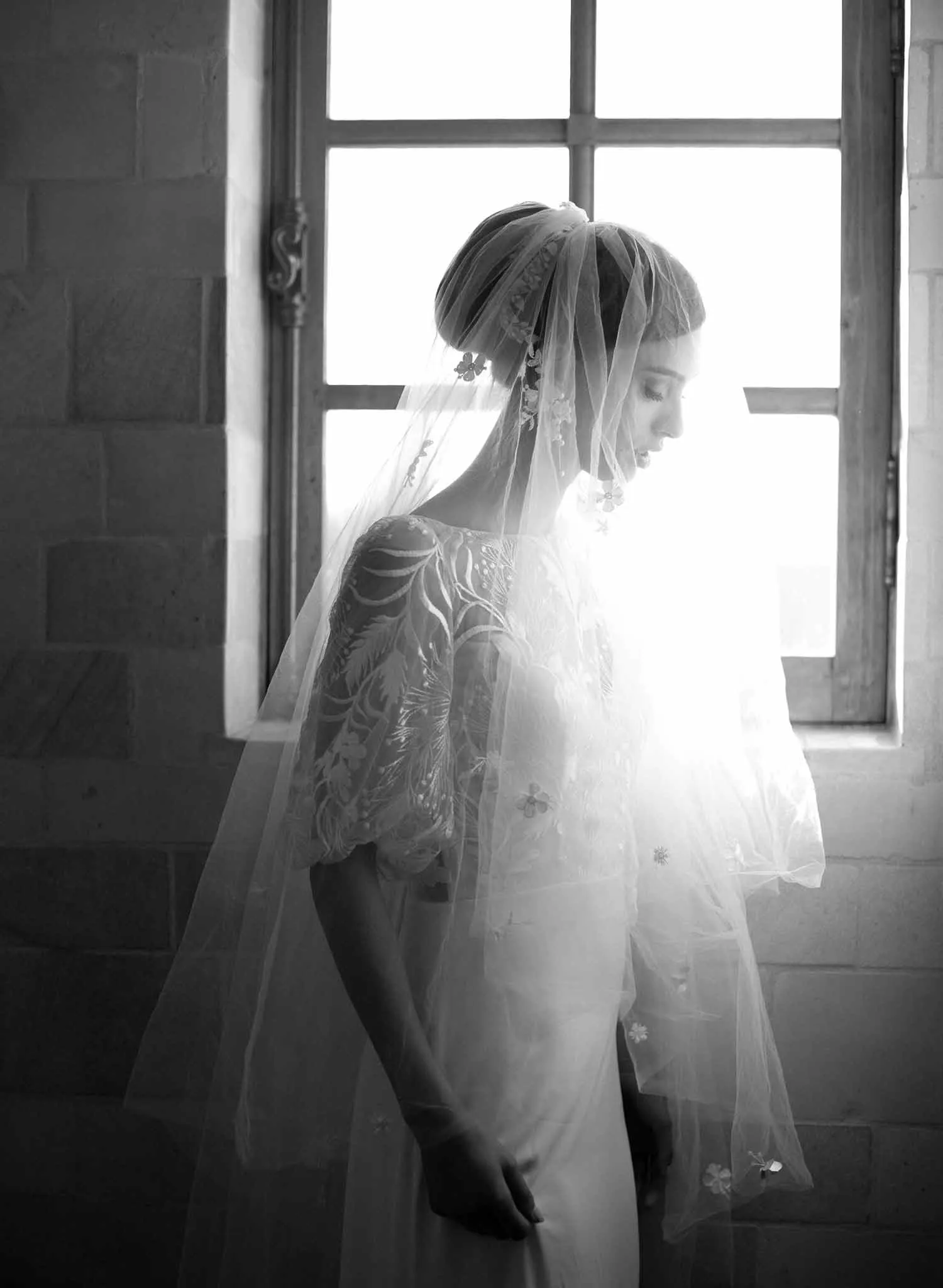 Floral beauty bridal embroidered veil - Style #2067