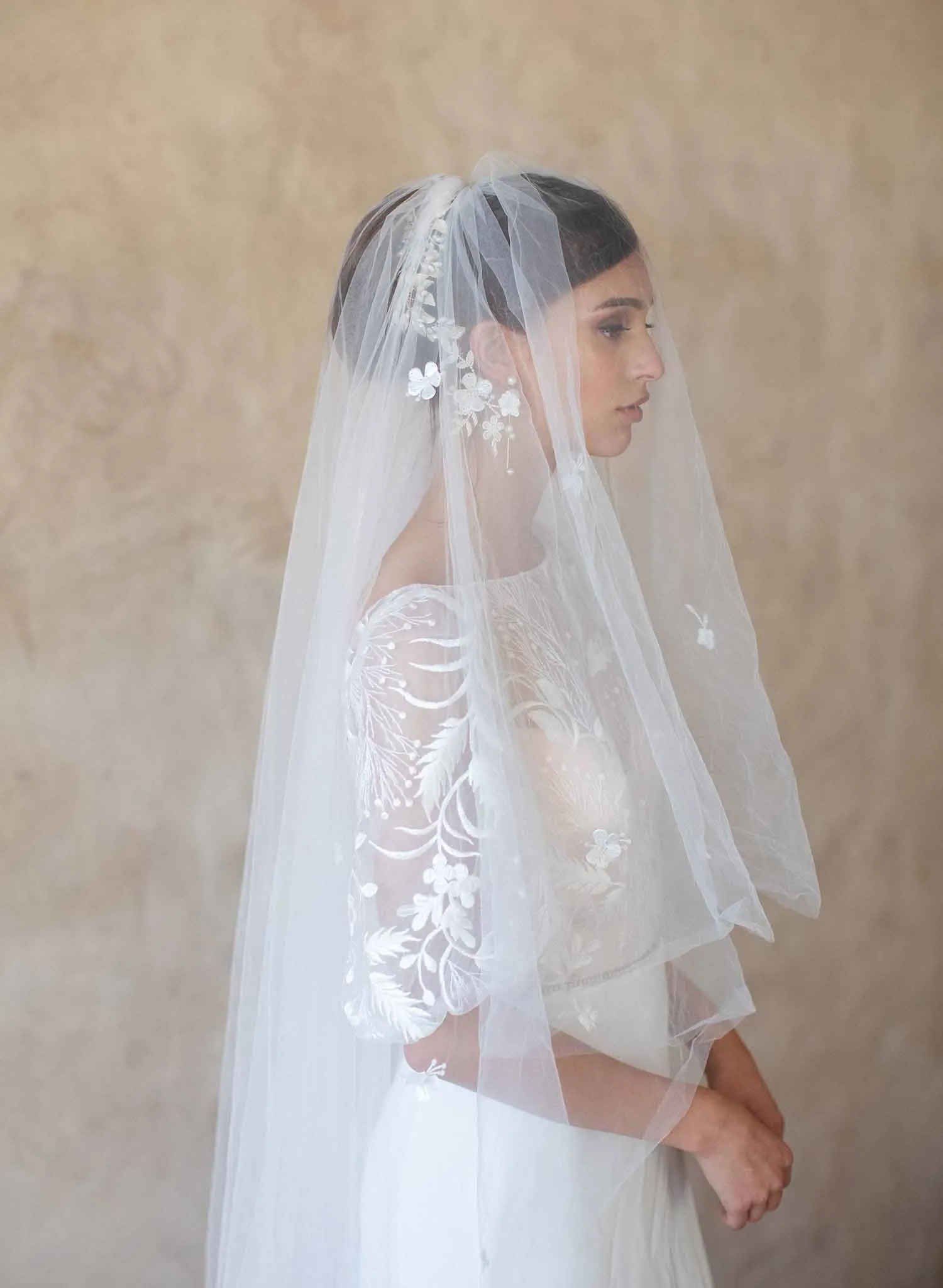 Floral beauty bridal embroidered veil - Style #2067