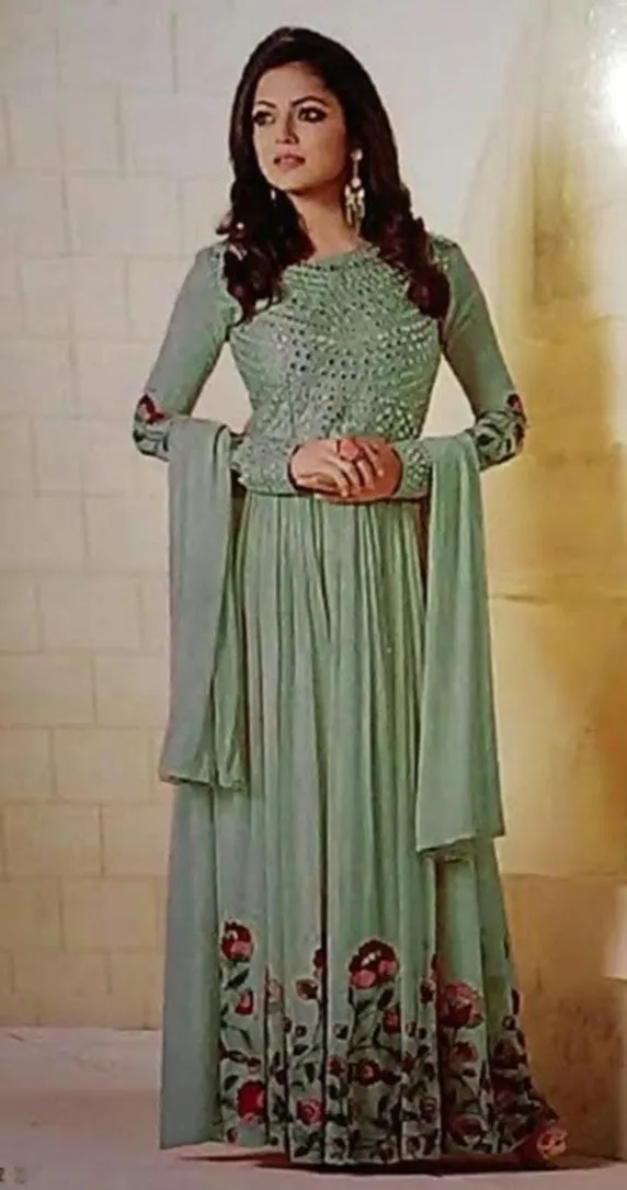 Gown 7963 Flared Dress Drashti Dhami Bollywood Salwar Kameez Shieno Sarees