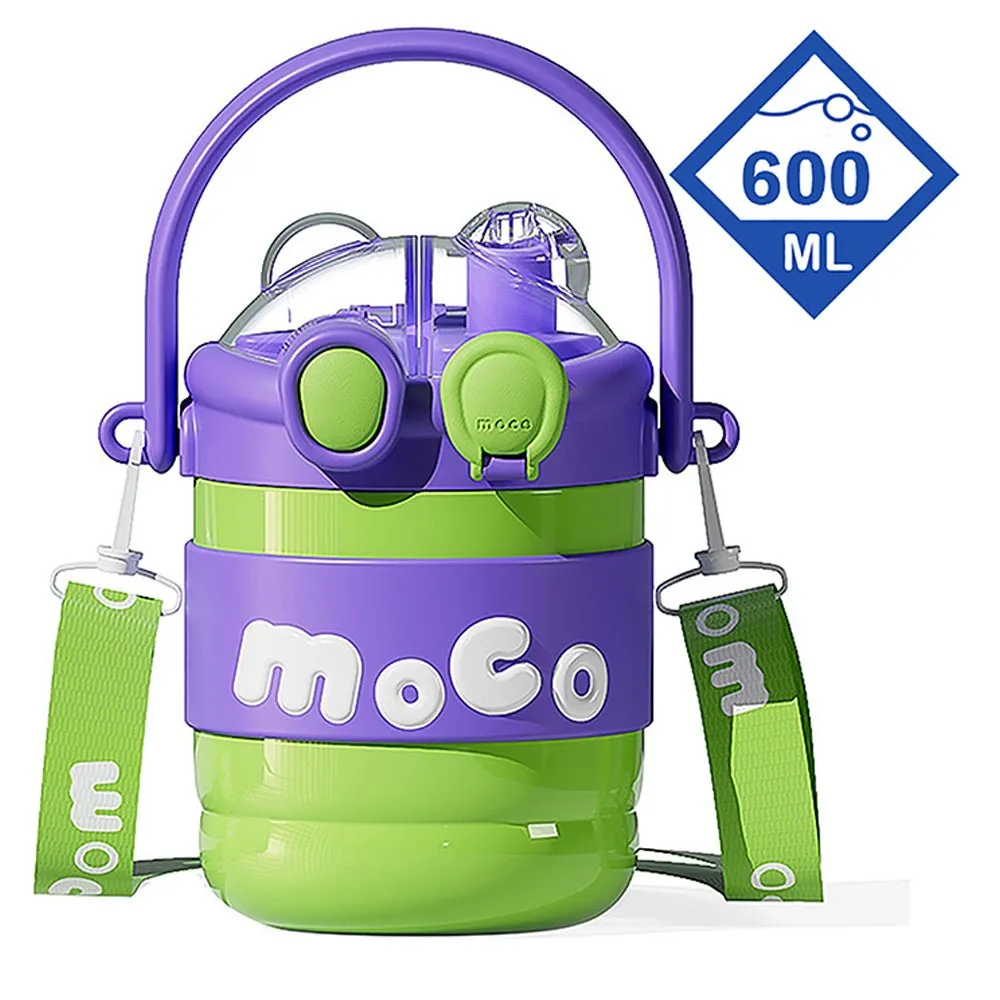 Green & Purple 2 way Lid Style Moco Kids Water, 600 ml