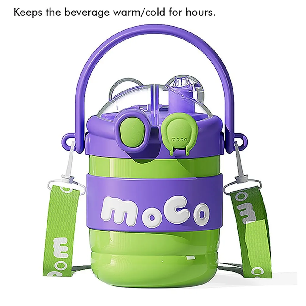 Green & Purple 2 way Lid Style Moco Kids Water, 600 ml