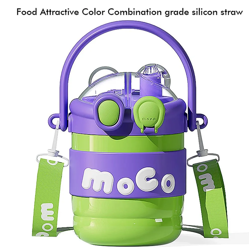 Green & Purple 2 way Lid Style Moco Kids Water, 600 ml
