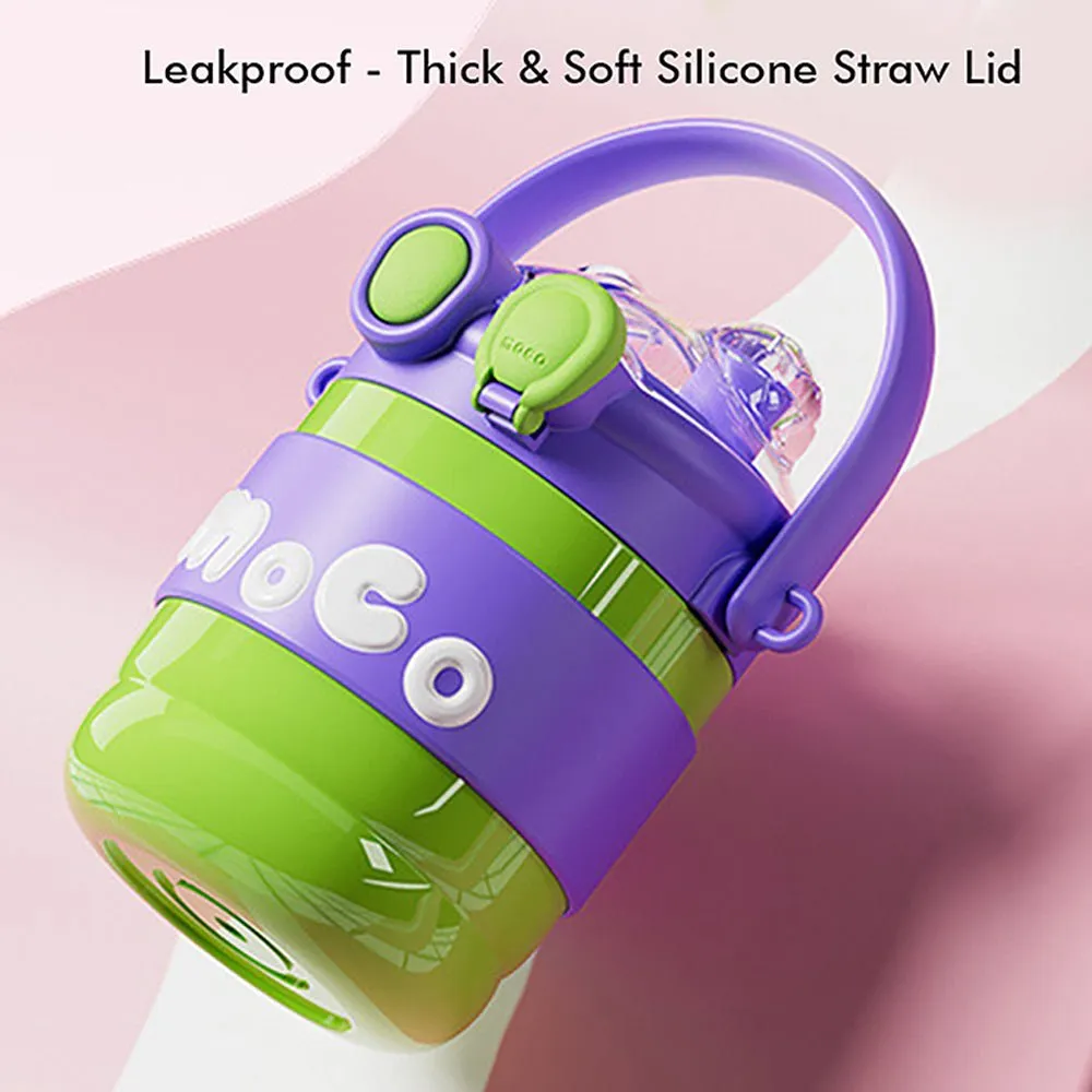 Green & Purple 2 way Lid Style Moco Kids Water, 600 ml