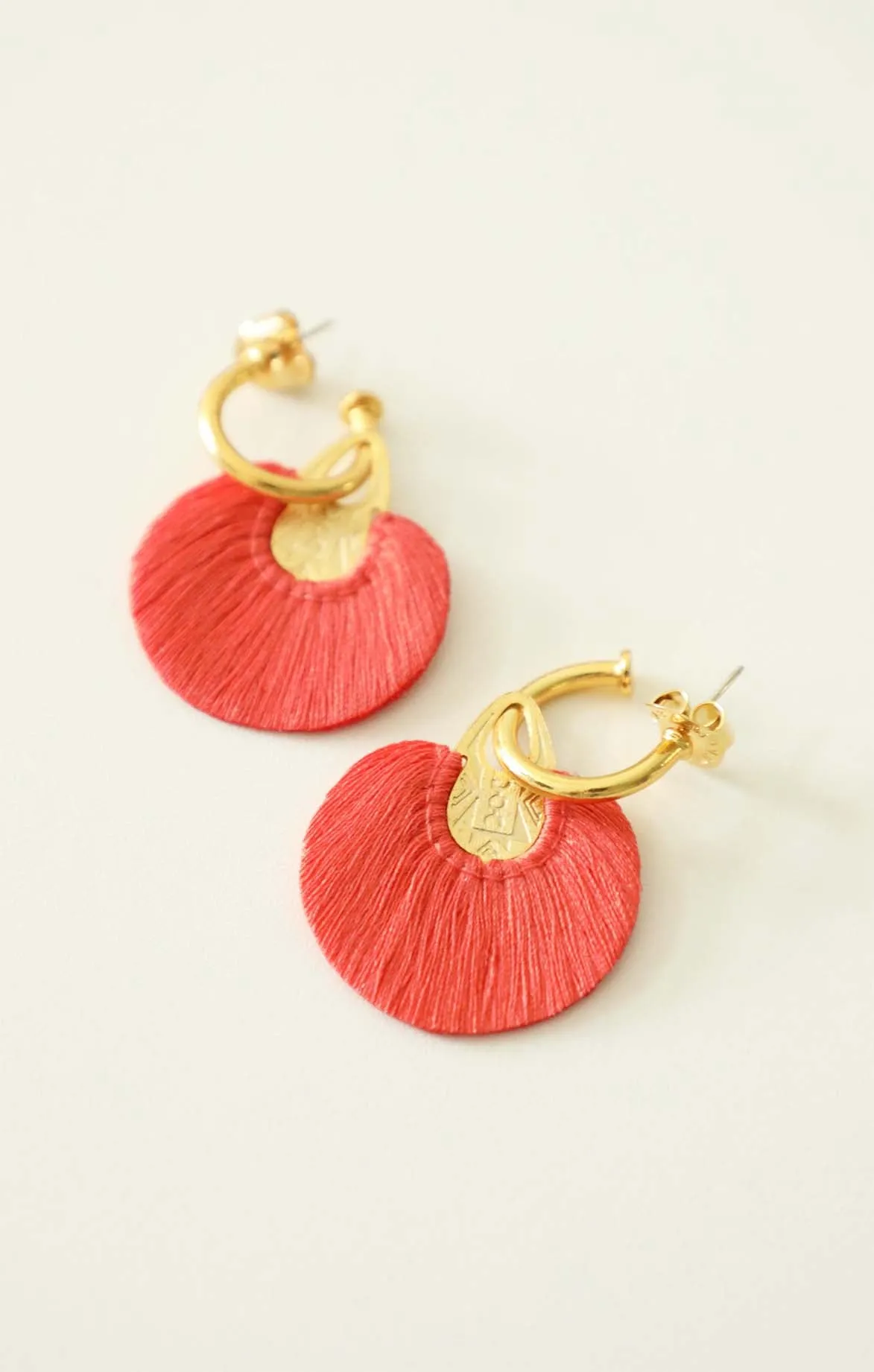 Handwoven Cotton Hoop Earrings