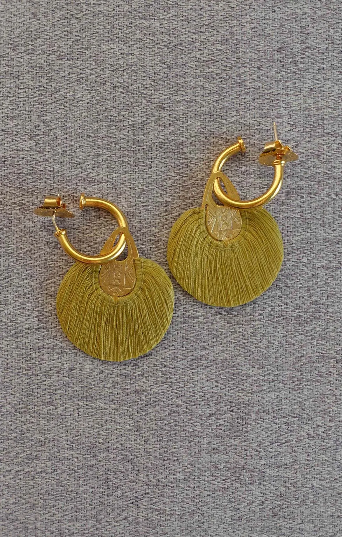 Handwoven Cotton Hoop Earrings