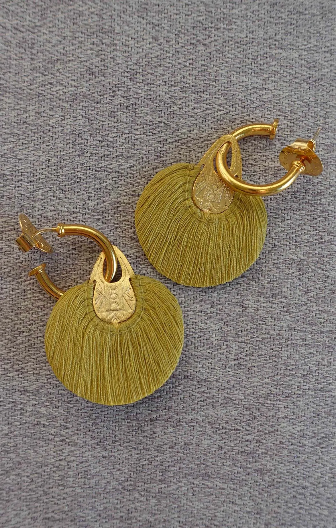 Handwoven Cotton Hoop Earrings