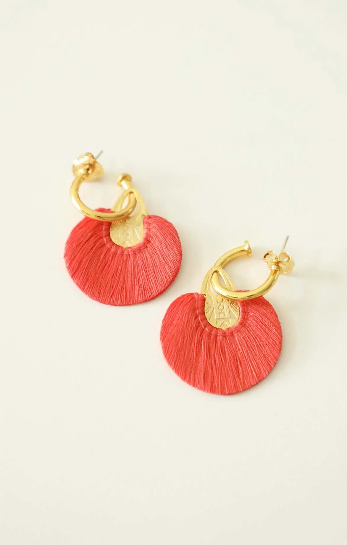 Handwoven Cotton Hoop Earrings