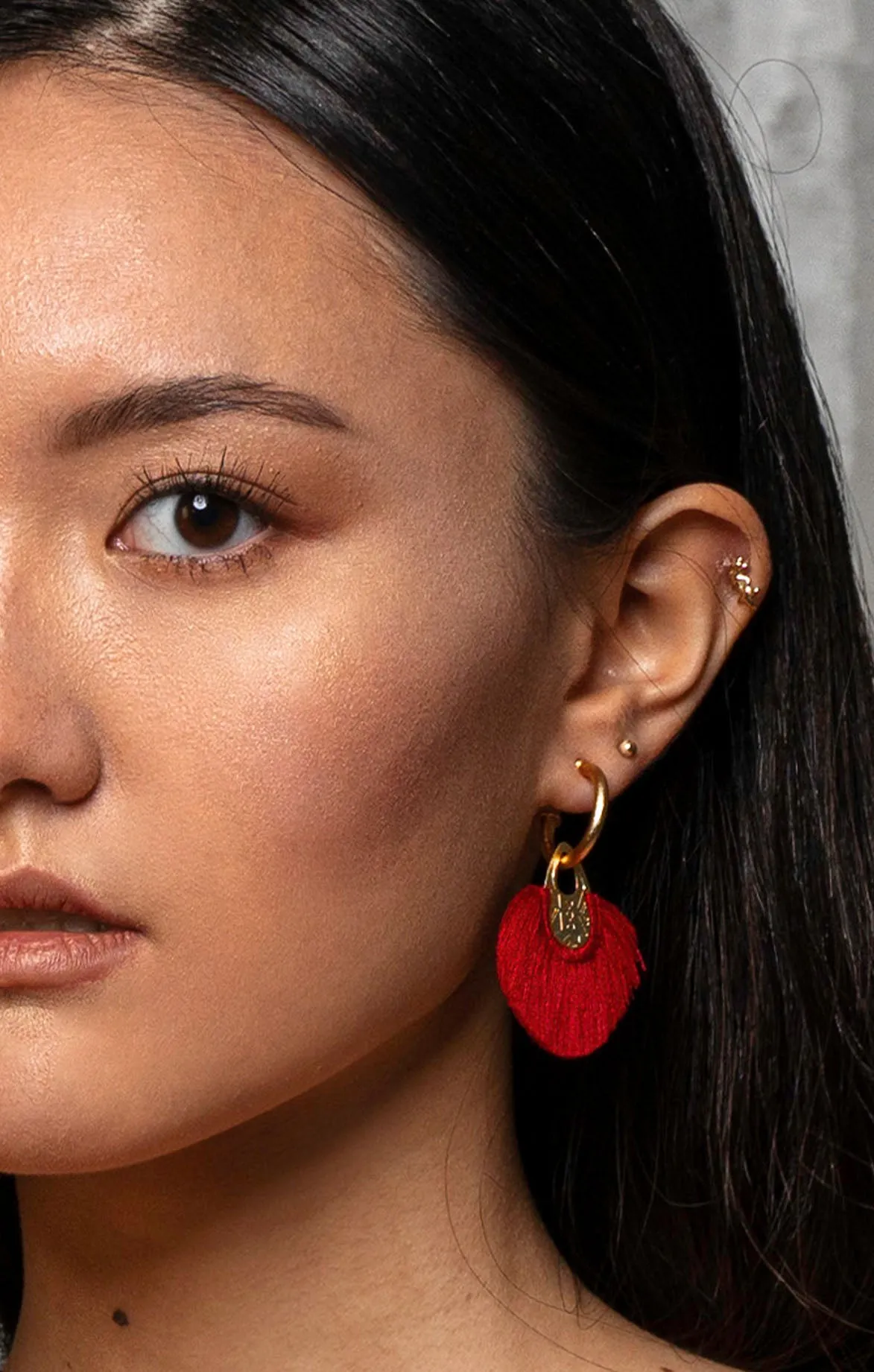 Handwoven Cotton Hoop Earrings