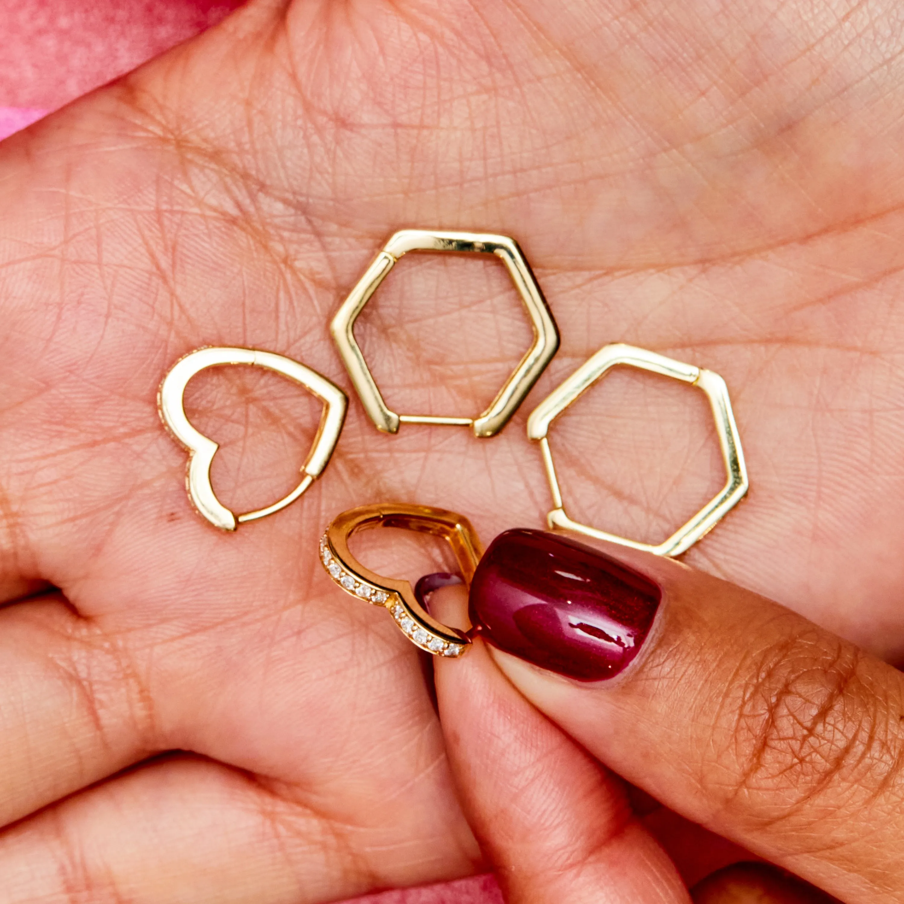 Heart Pavé Huggies
