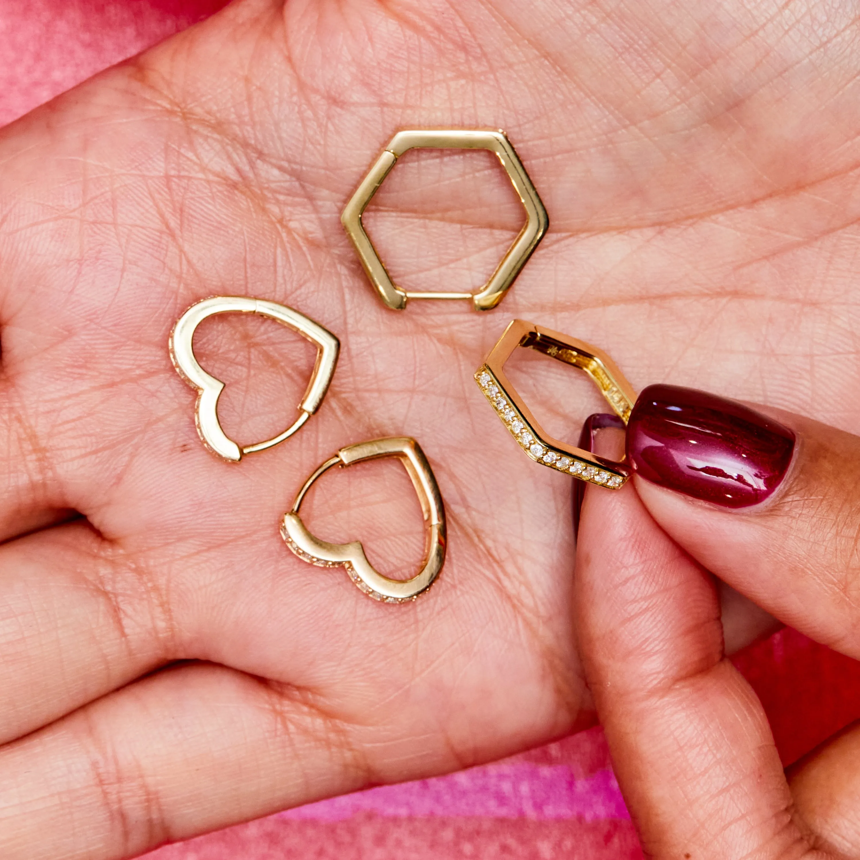 Heart Pavé Huggies