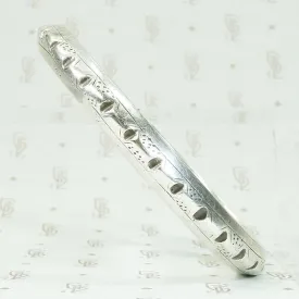 Heavy Coin Silver Bangle Bracelet in Small Size