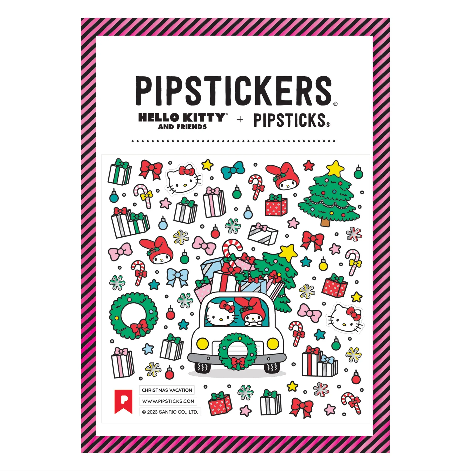 Hello Kitty And Friends x Pipsticks Christmas Vacation Sticker Sheet