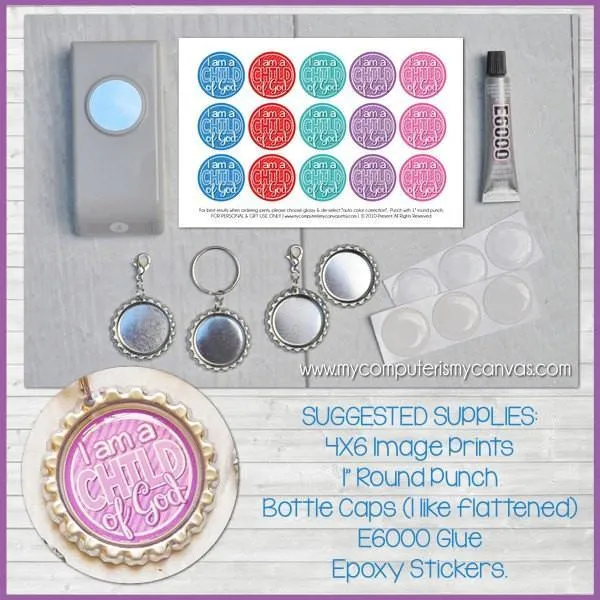I am a Child of God BOTTLE CAP IMAGES PRINTABLE