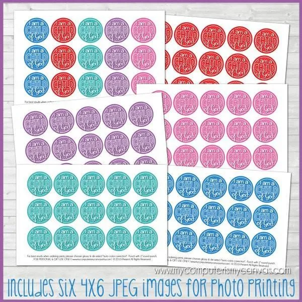I am a Child of God BOTTLE CAP IMAGES PRINTABLE