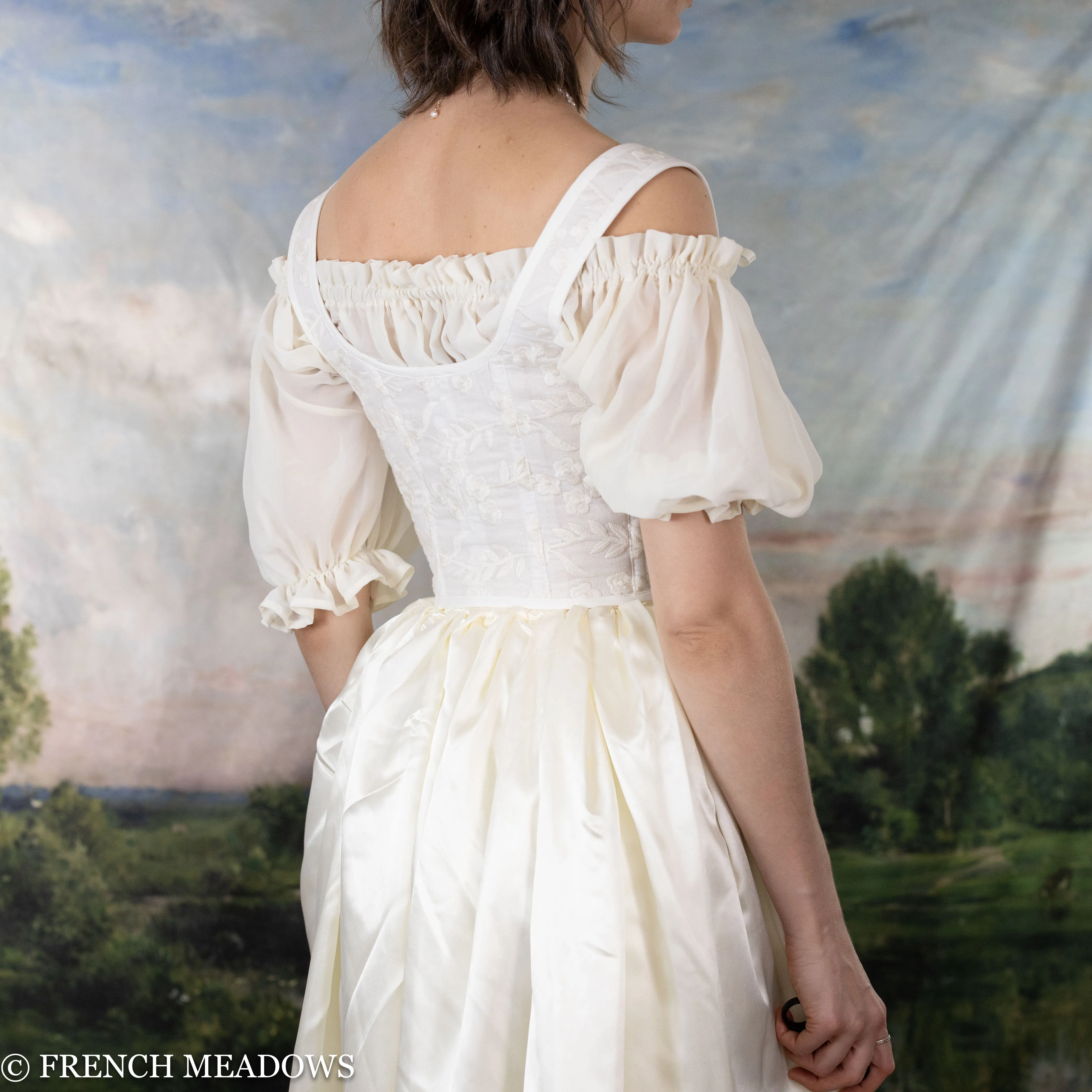 Ivory Embroidered Floral Renaissance Bodice