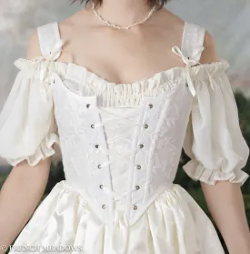 Ivory Embroidered Floral Renaissance Bodice