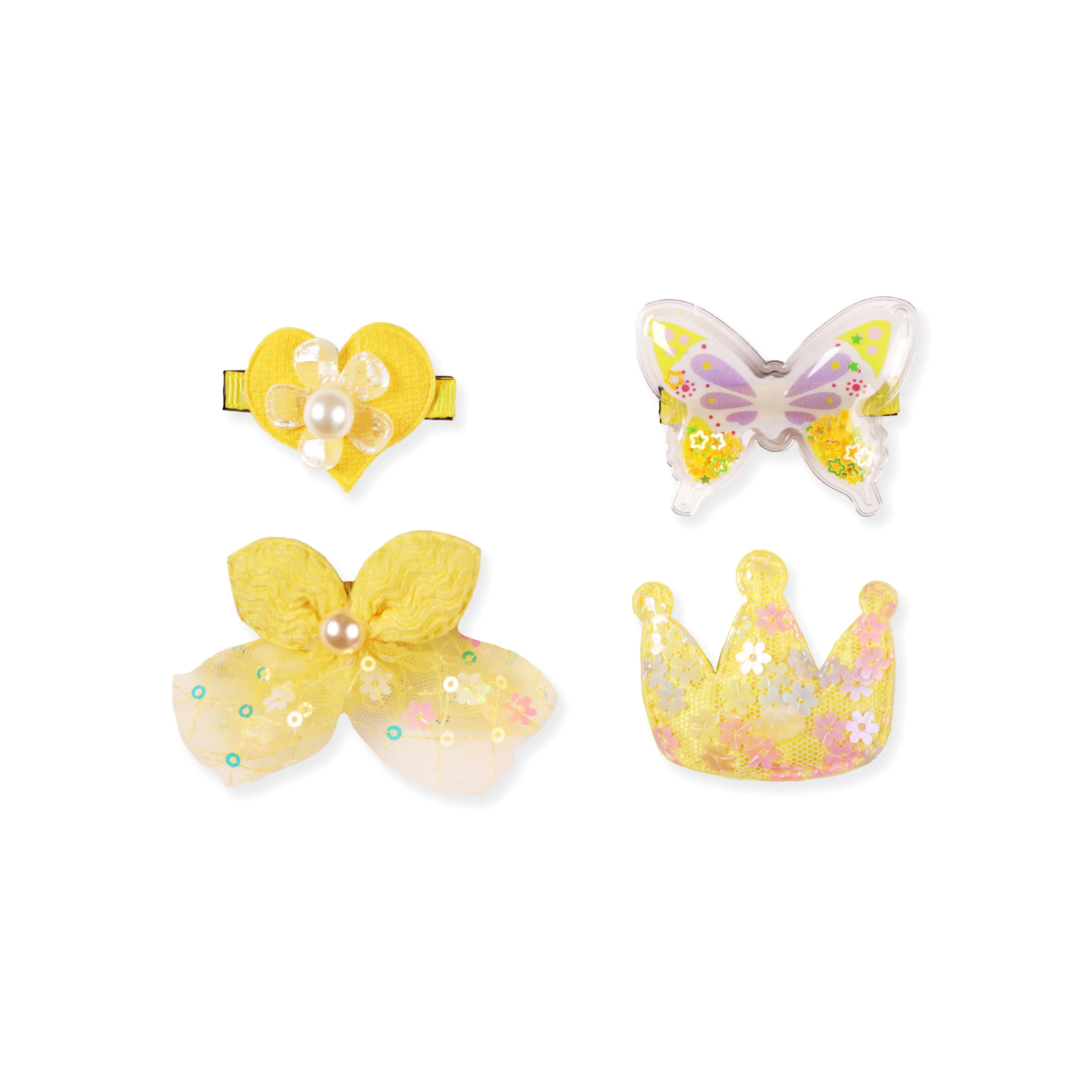 Kicks & Crawl - Banana Bows Hairclips -Pack of 4
