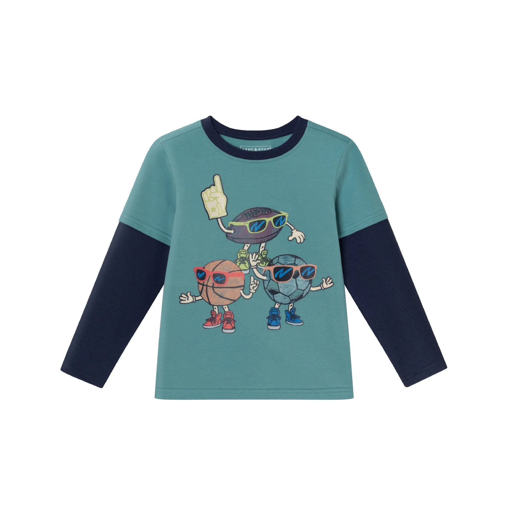 Kids Blue/Navy Jersey Twofer Graphic Tee | Sports Fan