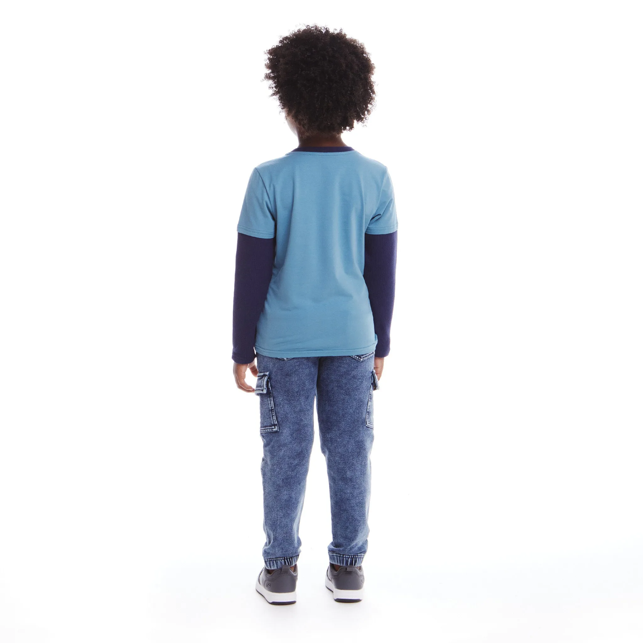 Kids Blue/Navy Jersey Twofer Graphic Tee | Sports Fan