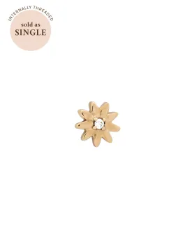 Leilani Solid Gold Flower Diamond Stud