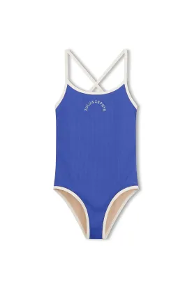Mini Rib Logo One Piece - Deep Blue