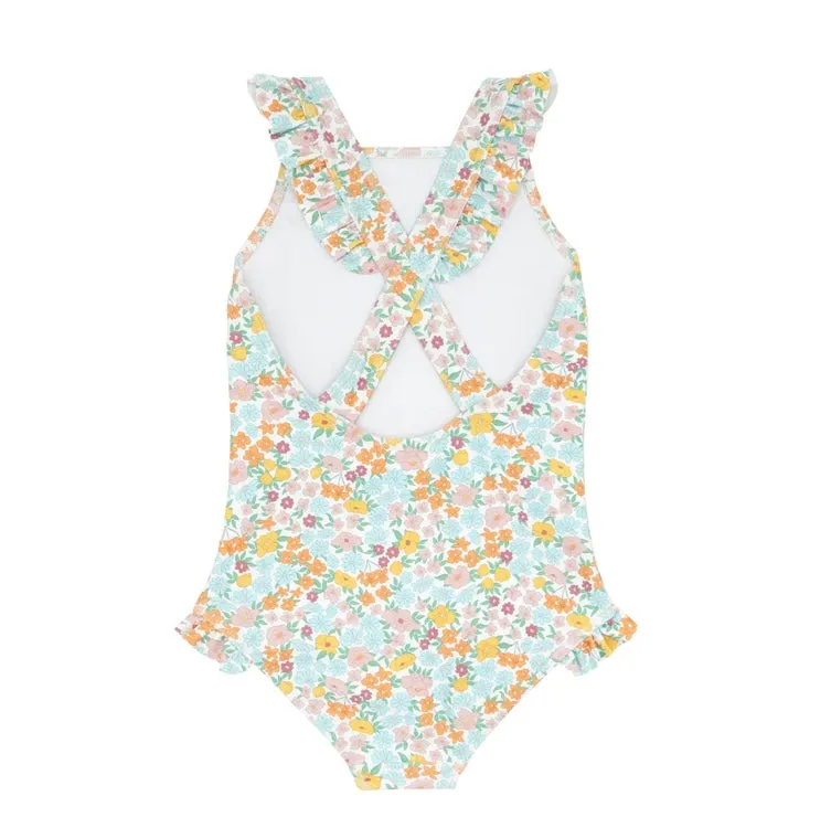 MINNOW~ Hawaiian floral 1 pc crossover swimsuit