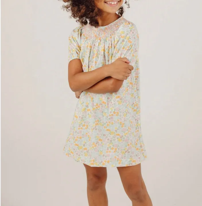 MINNOW~ Hawaiian floral raglan smocked dress